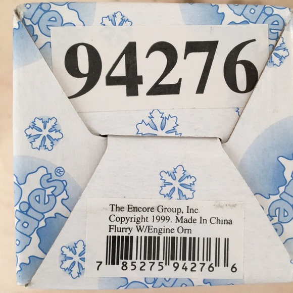 Buddy the Snowman with toy train Xmas ornament - Picture 2 of 2